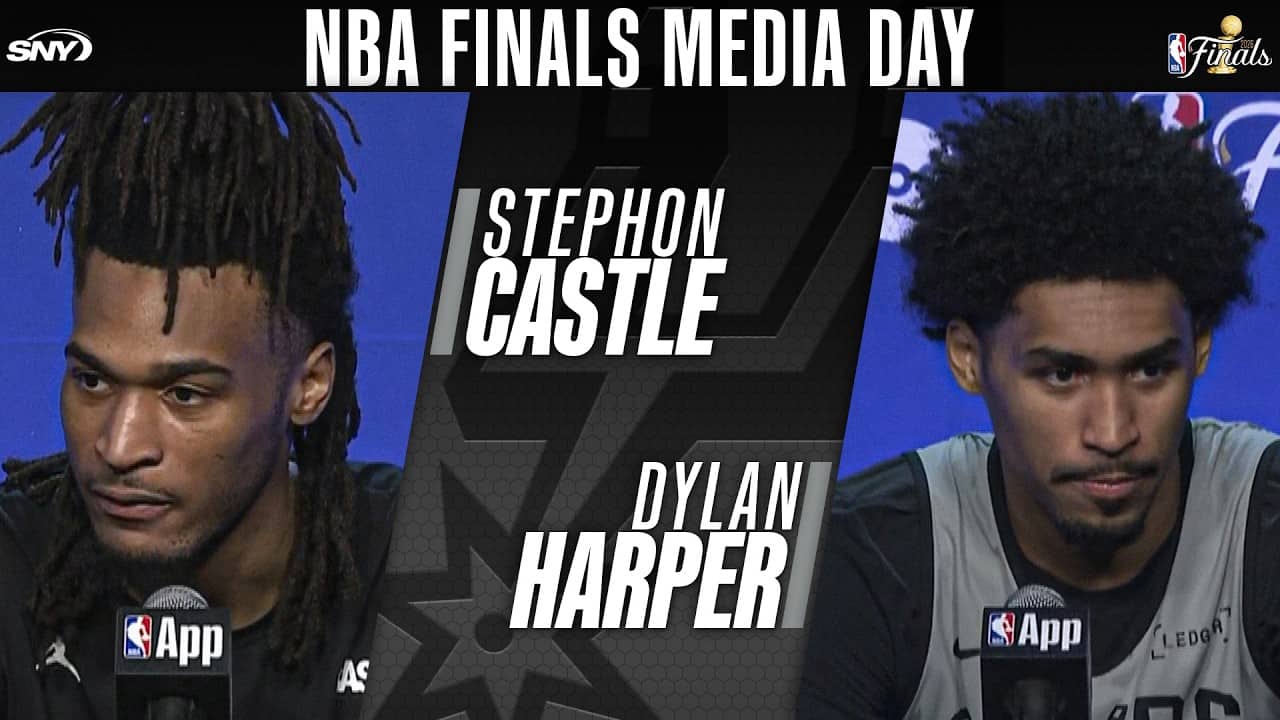 Stephon Castle, Devin Vassell, Dylan Harper, and Keldon Johnson preview Finals vs Knicks