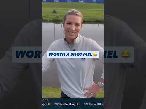 You know we had to send Mel Reid out shoeless to try this shot from the water on Hazeltine No. 7 😂