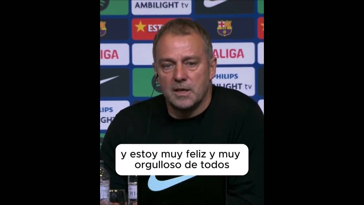 Hansi Flick talking about Barcelona as a family 🤝
