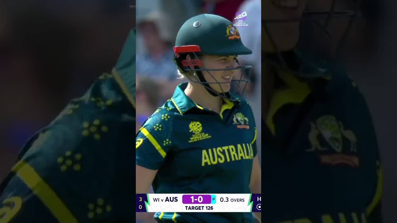 A cracking shot from Georgia Voll as Australia get going in the chase 🔥 #T20WorldCup