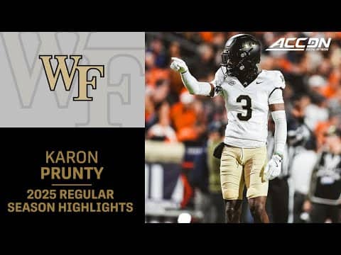 Karon Prunty 2025 Regular Season Highlights | Wake Forest Cornerback