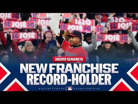 José Ramírez is now the Cleveland Guardians' all-time leader in games played 🫡 (1,620 games! 🤯)
