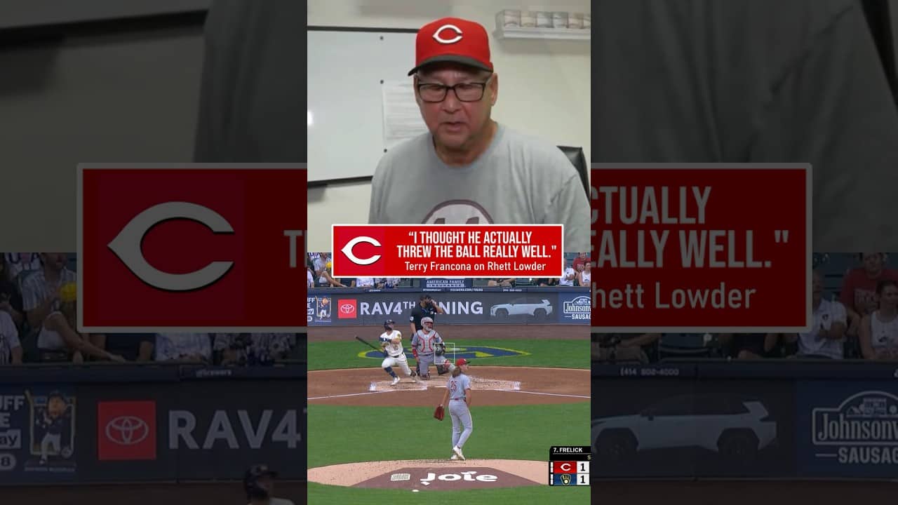 Terry Francona Says Rhett Lowder Had Brutal Luck vs Brewers #Reds