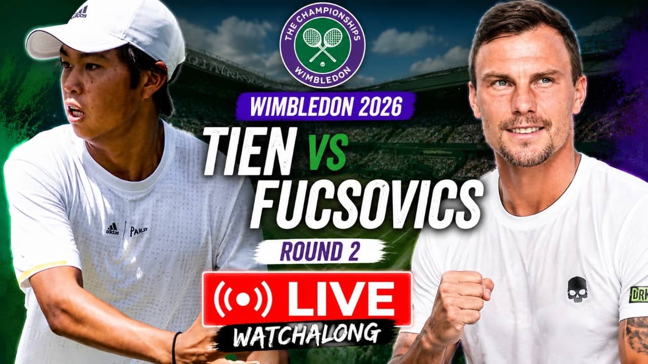 Learner Tien vs Márton Fucsovics | Wimbledon 2026 Round 2 | LIVE TENNIS WATCHALONG