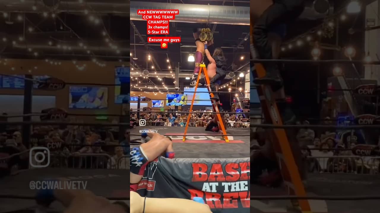 We did it guys! New CCW TAG TEAM CHAMPIONS!!! 5-Star ERA!!! #nba #fyp #shorts #wwe #aew
