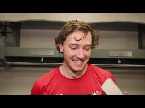 Glass, Brown, Markstrom and Keefe after 3-0 win in Montreal