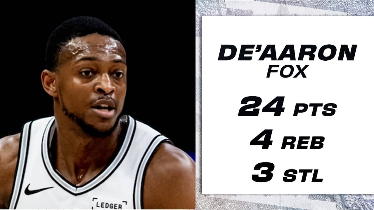 De'Aaron Fox with 24 PTS, 4 REB, 3 AST, 3 STL vs. Minnesota in Game 4 of Western Conference Semis