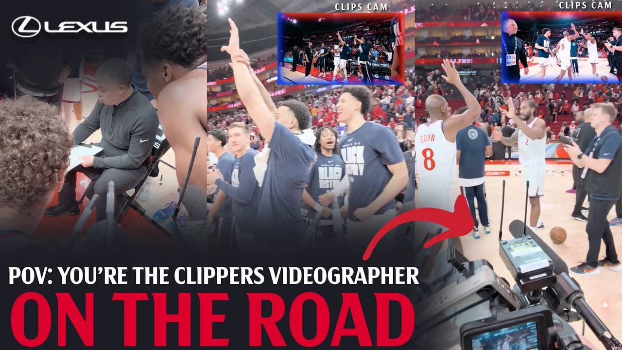 POV: you're the Clippers videographer on the road 🚗 Clippers On The Road presented by @lexus