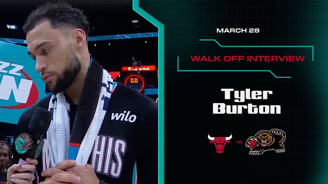 Tyler Burton Walk-off Interview | Grizzlies vs. Bulls