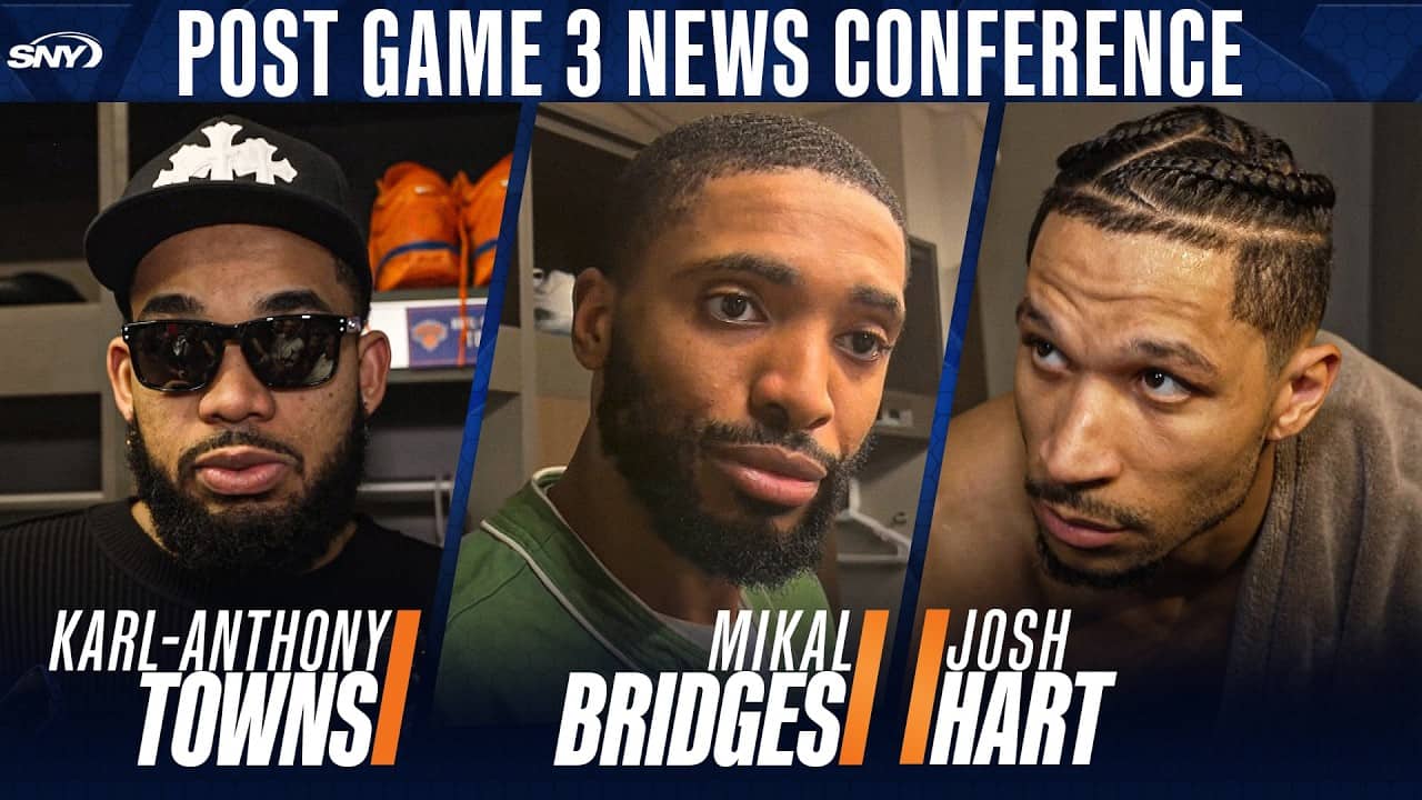 Mikal Bridges, Karl-Anthony Towns, and Josh Hart react to Knicks Game 3 loss to Hawks