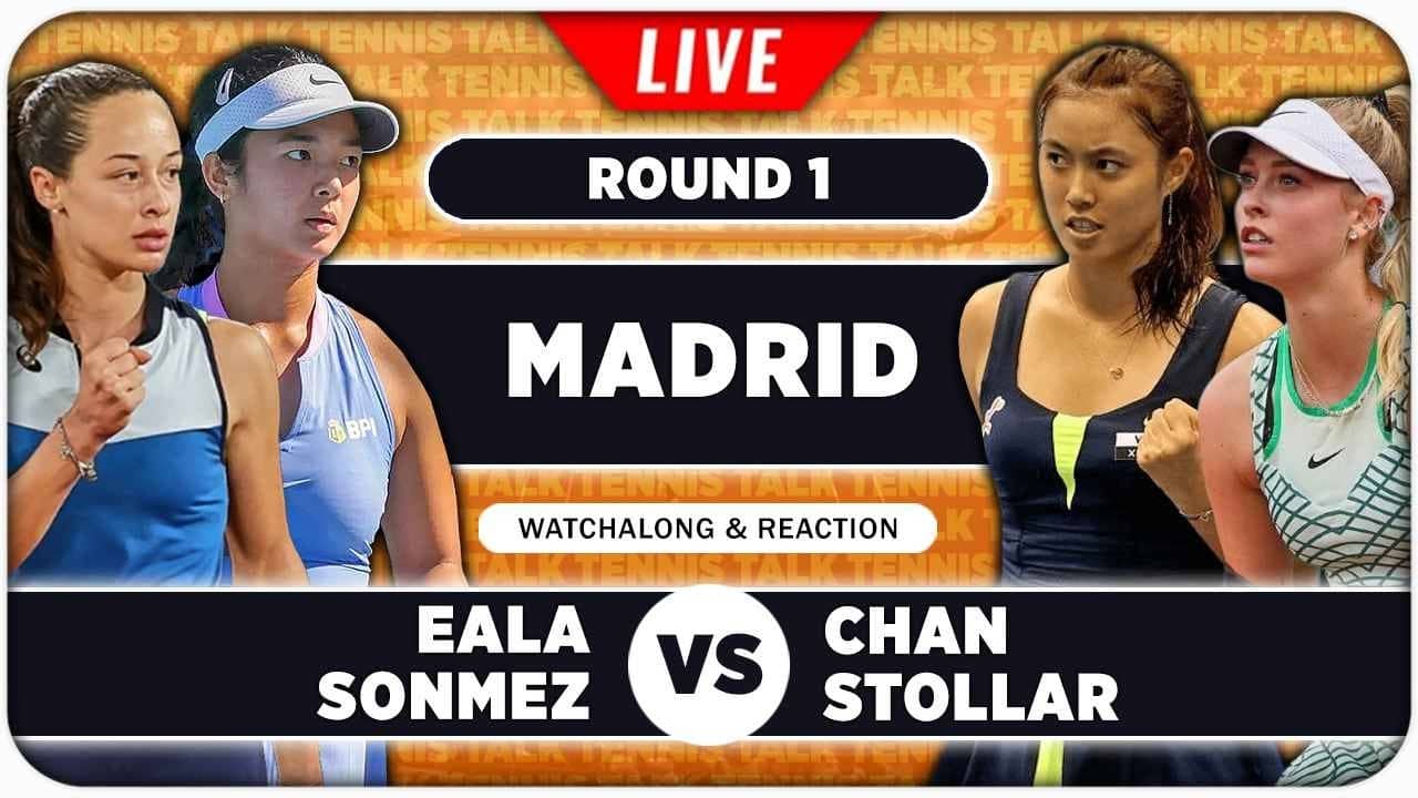 EALA / SONMEZ vs CHAN / STOLLAR • WTA Madrid 2026 • LIVE Tennis Watchalong