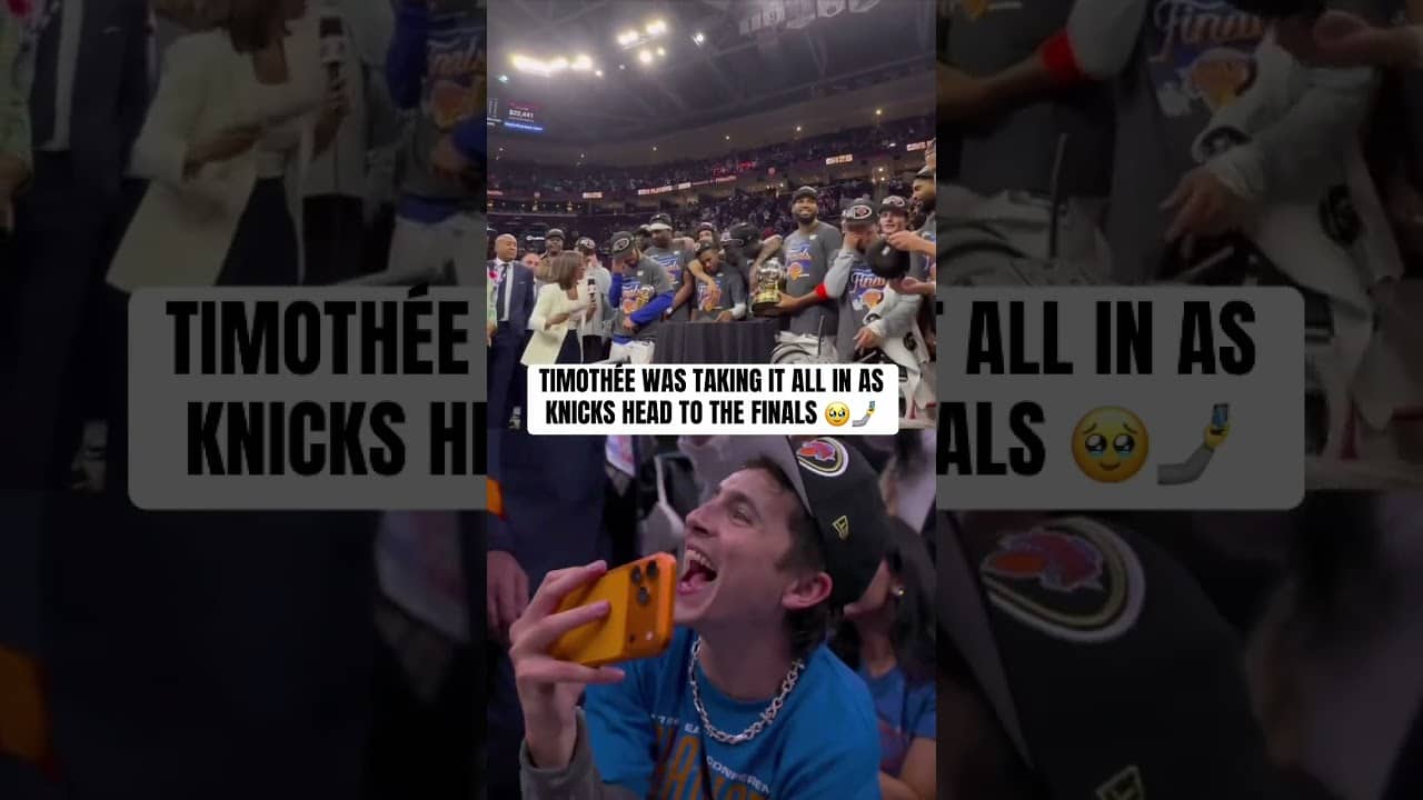 Timothée Chalamet was every Knicks fan last night 🤳 (via: Timothée Chalamet/IG)