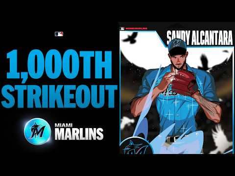 NEW PERSONAL MILESTONE 🚨 Sandy Alcantara records his 1,000th career strikeout! | MLB Highlights