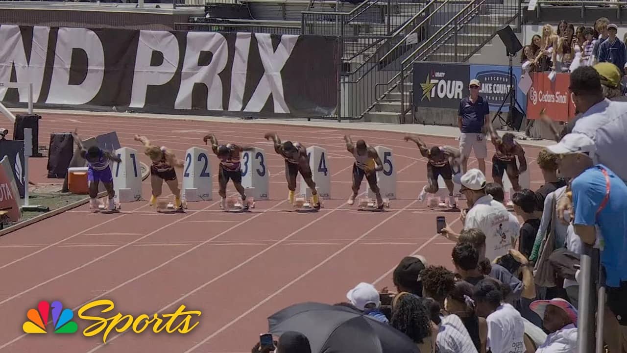 Kenny Bednarek pushes ahead to win men's 100m at LA Grand Prix | NBC Sports