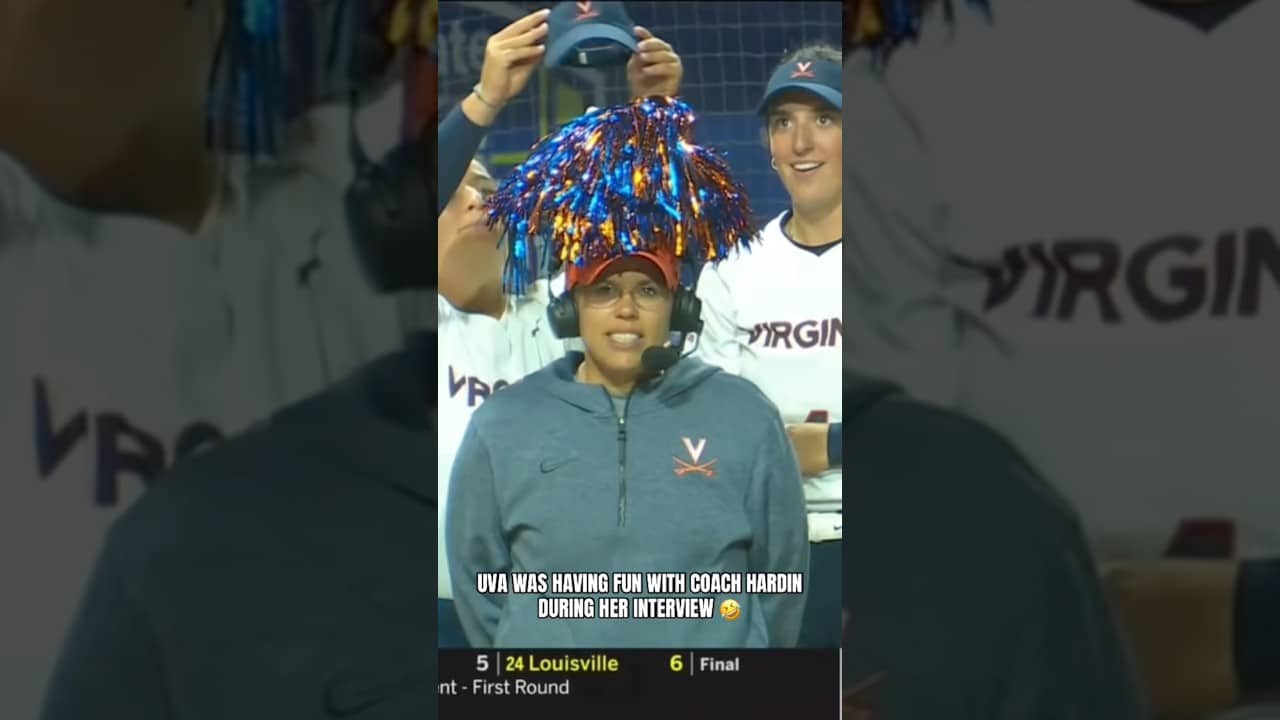 We’re surprised the hats didn’t fall 🤣 #virginia #uva #collegesoftball #ncaasoftball #softball