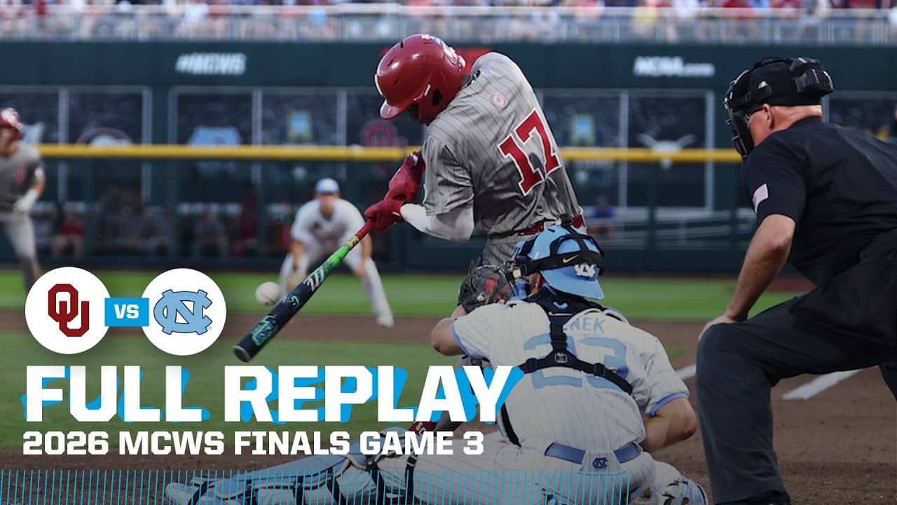Oklahoma vs. North Carolina: 2026 Men's College World Series finals Game 3 | FULL REPLAY