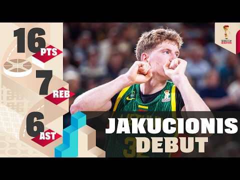 Kasparas Jakucionis with 16 PTS 7 REB 6 AST his debut with Lithuania | #FIBAWC European Qualifiers