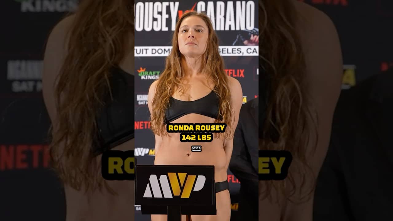 Ronda Rousey MAKES WEIGHT for her fight against Gina Carano | Rousey vs Carano | MMA Fighting