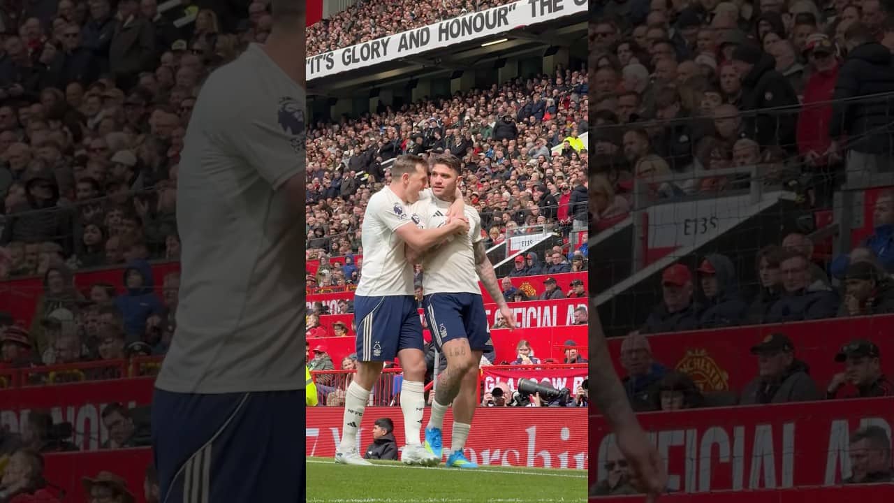 Morato scores his first Premier League goal for Nottingham Forest at Old Trafford. 🇧🇷