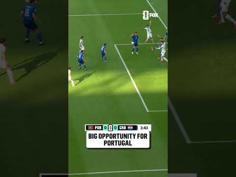 Portugal has a huge opportunity early but Livaković and the Croatia defense clears the danger!