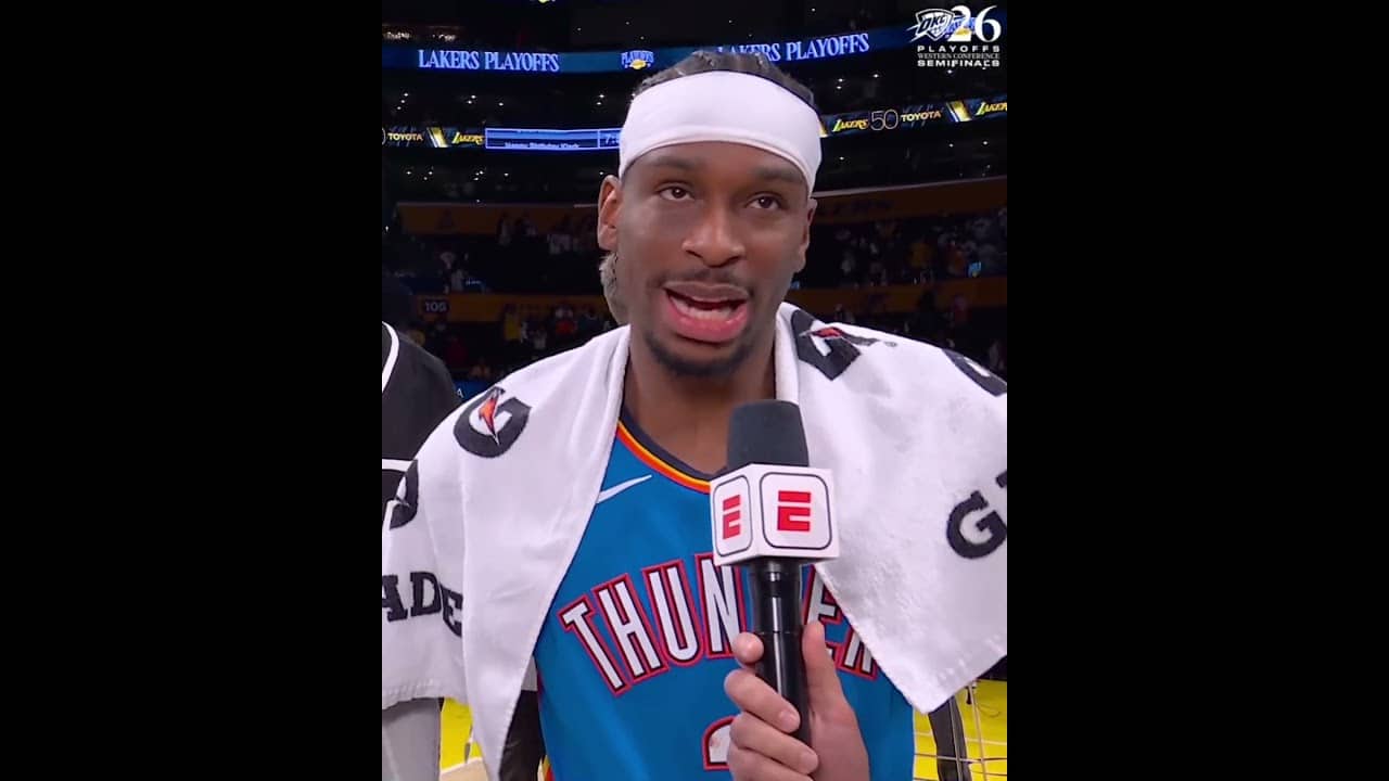Checking in with Shai and Ajay postgame  🎤