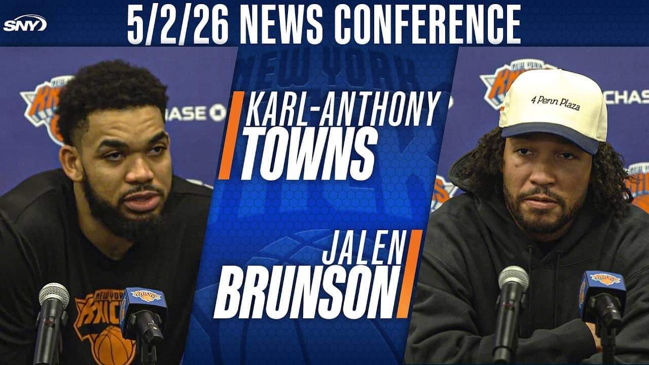 Karl-Anthony Towns and Jalen Brunson talk Knicks team defense and looking ahead to next round