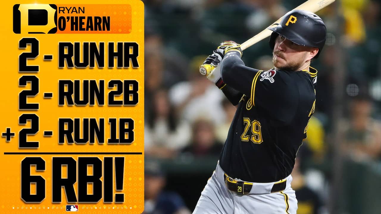 Ryan O'Hearn drives in SIX RUNS during a three-hit performance for the Pirates 🏴‍☠️😱