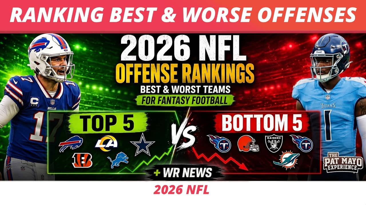 NFL Offenses Ranked: Predicting the HIGHEST & LOWEST Scoring Teams of 2026 + Massive WR News
