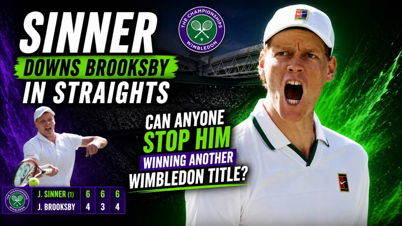 Sinner downs Brooksby in straights - Can anyone stop him winning another Wimbledon title?
