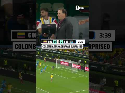 Colombia manager Néstor Lorenzo reacts to the early chance from his squad