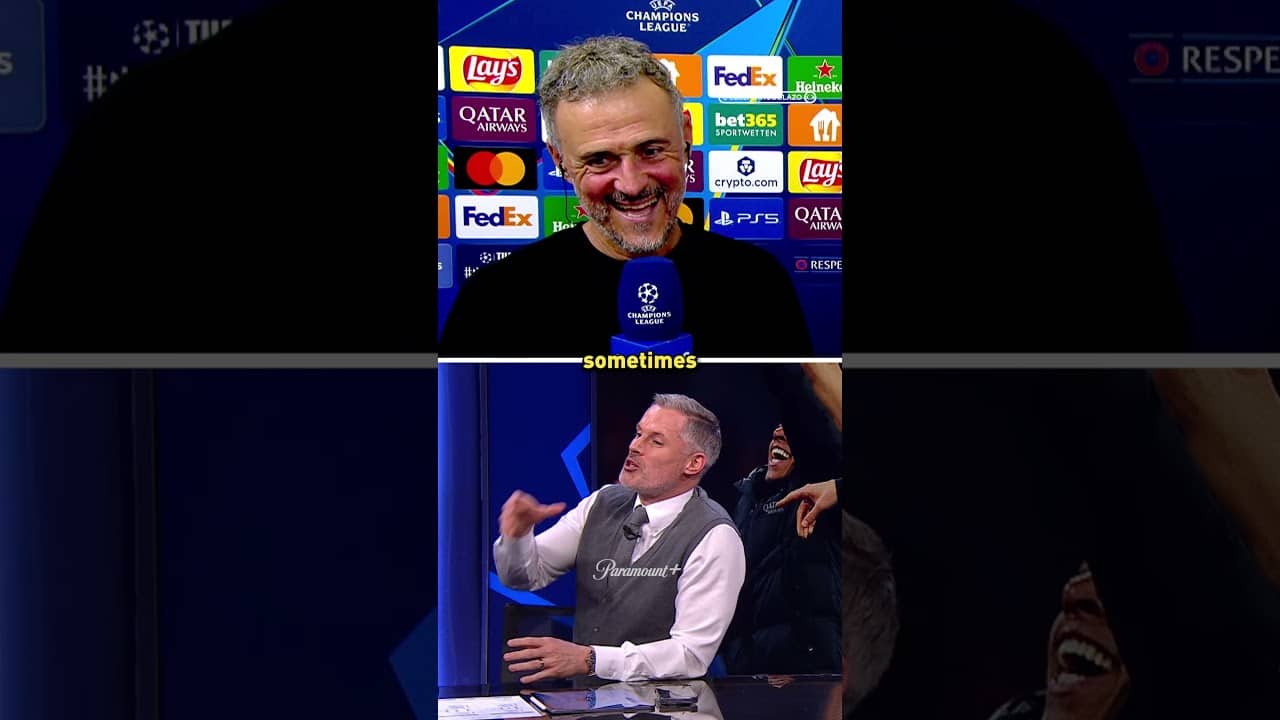 Friends again ❤️ Jamie and Luis Enrique mend their relationship 😂 #UCLToday #UCL #ChampionsLeague
