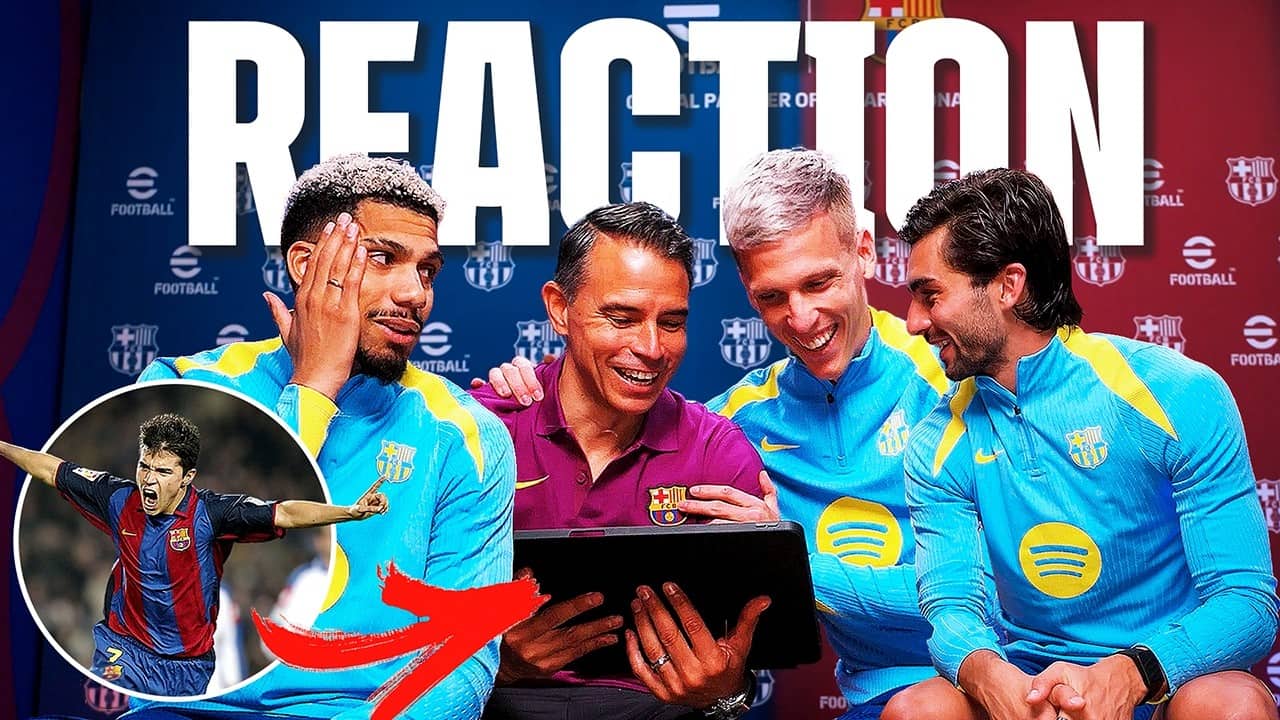 FC Barcelona players and Saviola react and talk football  👀⚽