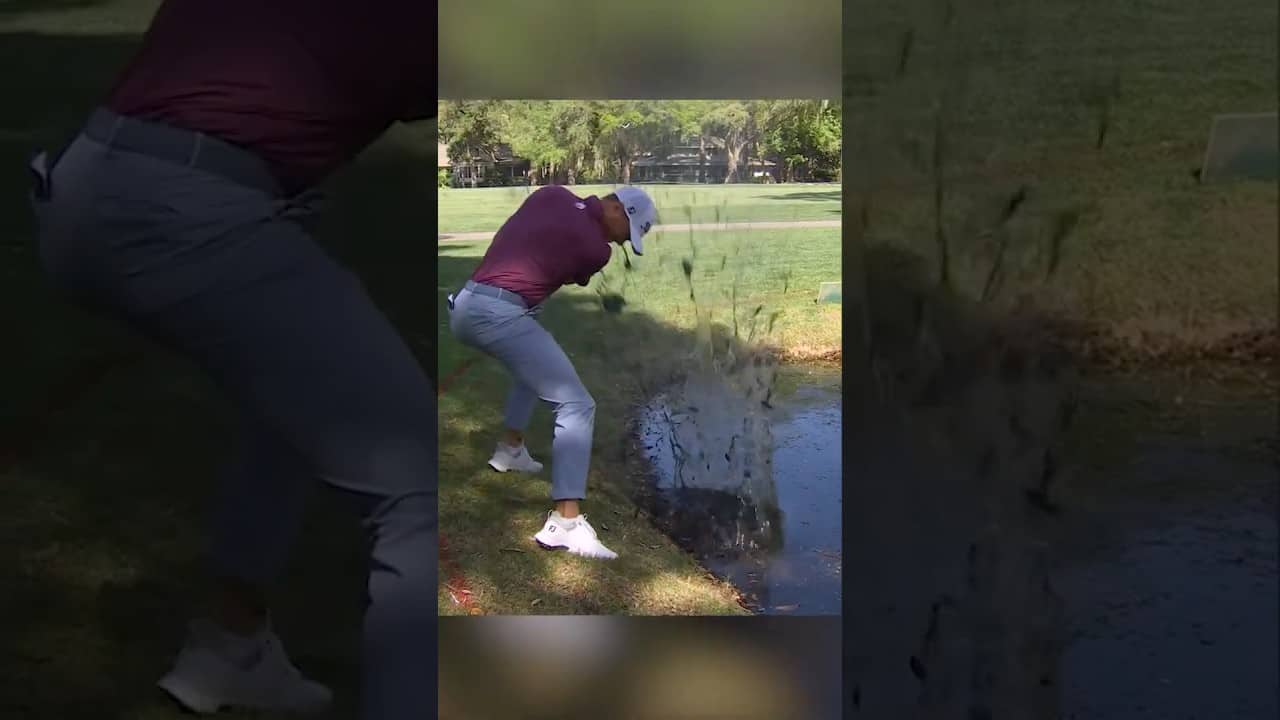 A muddy situation for last year's RBC Heritage champ 😅