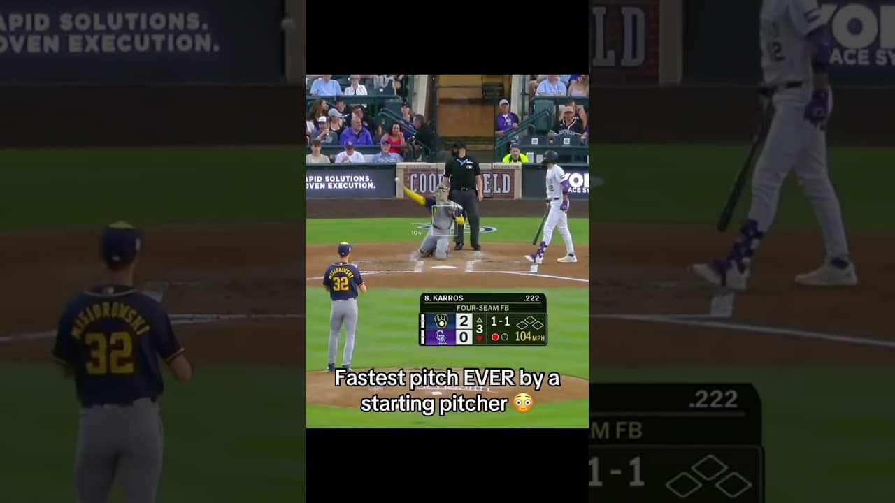 Jacob Misiorowski hit 103.7 MPH, the fastest by a starter since tracking began in 2008 🔥
