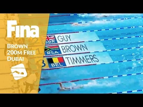 3rd gold for South Africa by Myles Brown - 200m Freestyle #5 Dubai