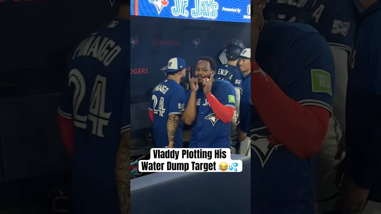 No one is safe around Vladimir Guerrero Jr. and Myles Straw 😂💦 #BlueJays