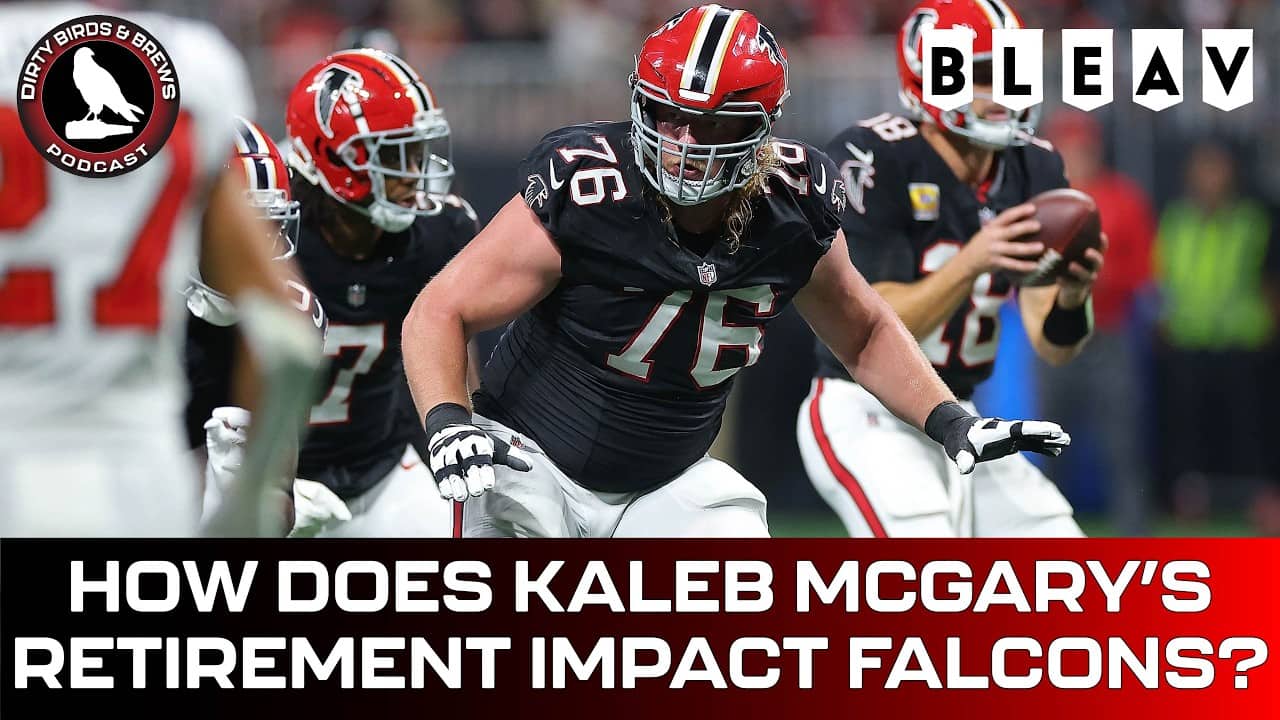 How does Kaleb McGary's retirement impact the Falcons?