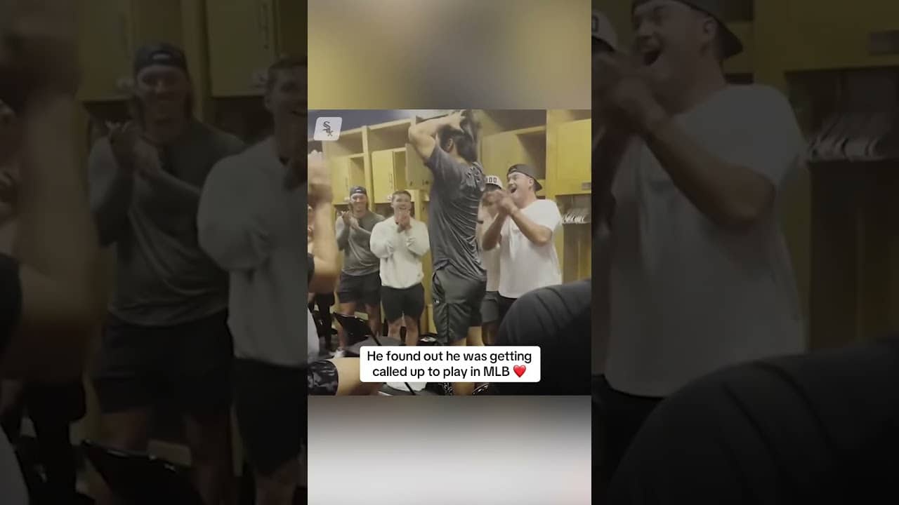 Rikku Nishida's reaction after he got his first call up to the big leagues ❤️ (via @WhiteSox/TT)