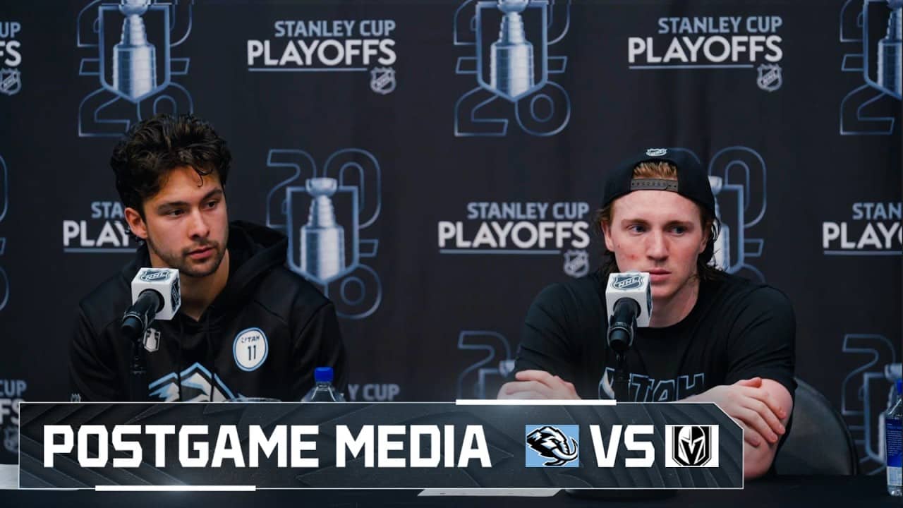 MacKenzie Weegar, Kailer Yamamoto, Dylan Guenther, Logan Cooley and André Tourigny | 04.21 Postgame