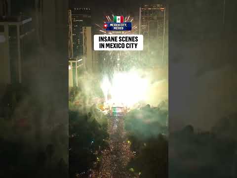 Mexico fans are partying through the night in Mexico City after advancing to the Round of 16 🇲🇽