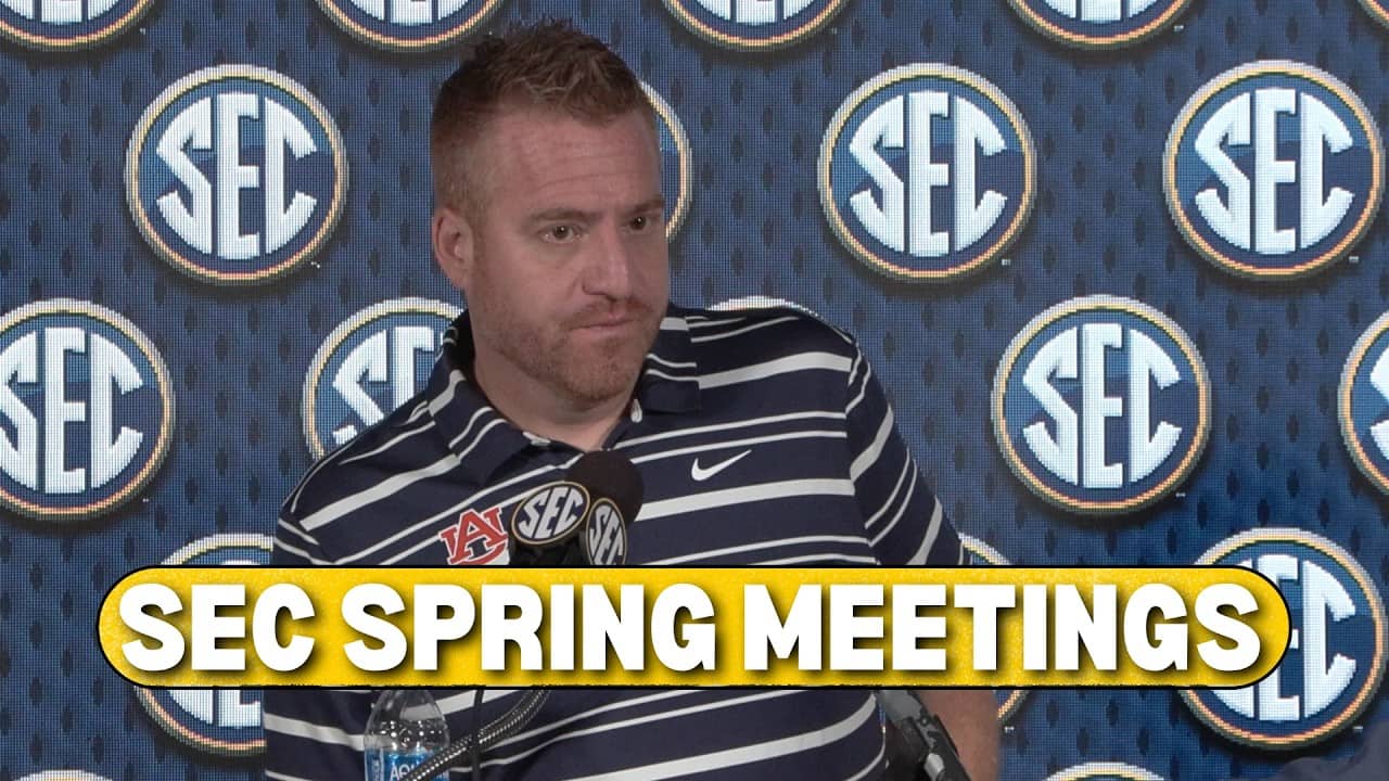 Alex Golesh SEC Spring Meetings 2026 Auburn Football Coach