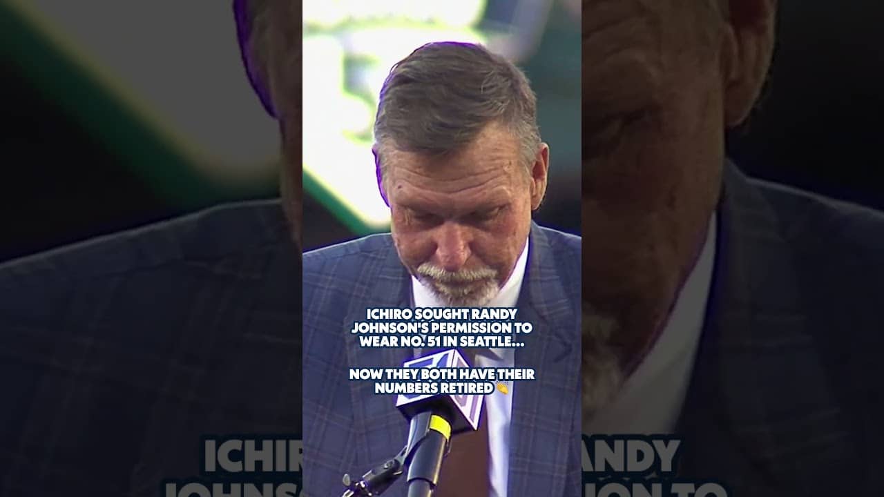 Randy Johnson and Ichiro are forever our No. 51s 👏 #baseball #mariners #mlb #randyjohnson #ichiro