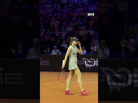 Sealed her spot in the quarterfinals with an ace! 👊#WTA #PorscheTennis  #ElenaRybakina
