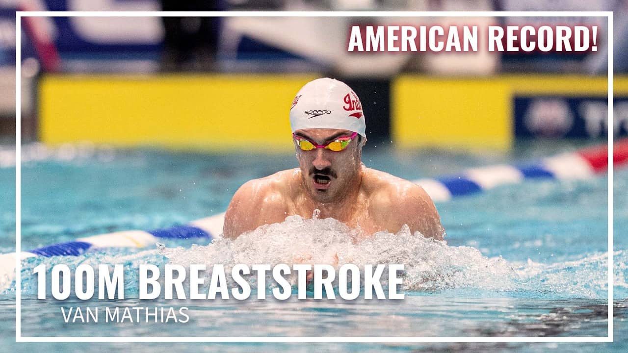 Van Mathias Breaks Another Record Winning 100M Breaststroke | 2026 TYR Pro Swim Series Indianapolis