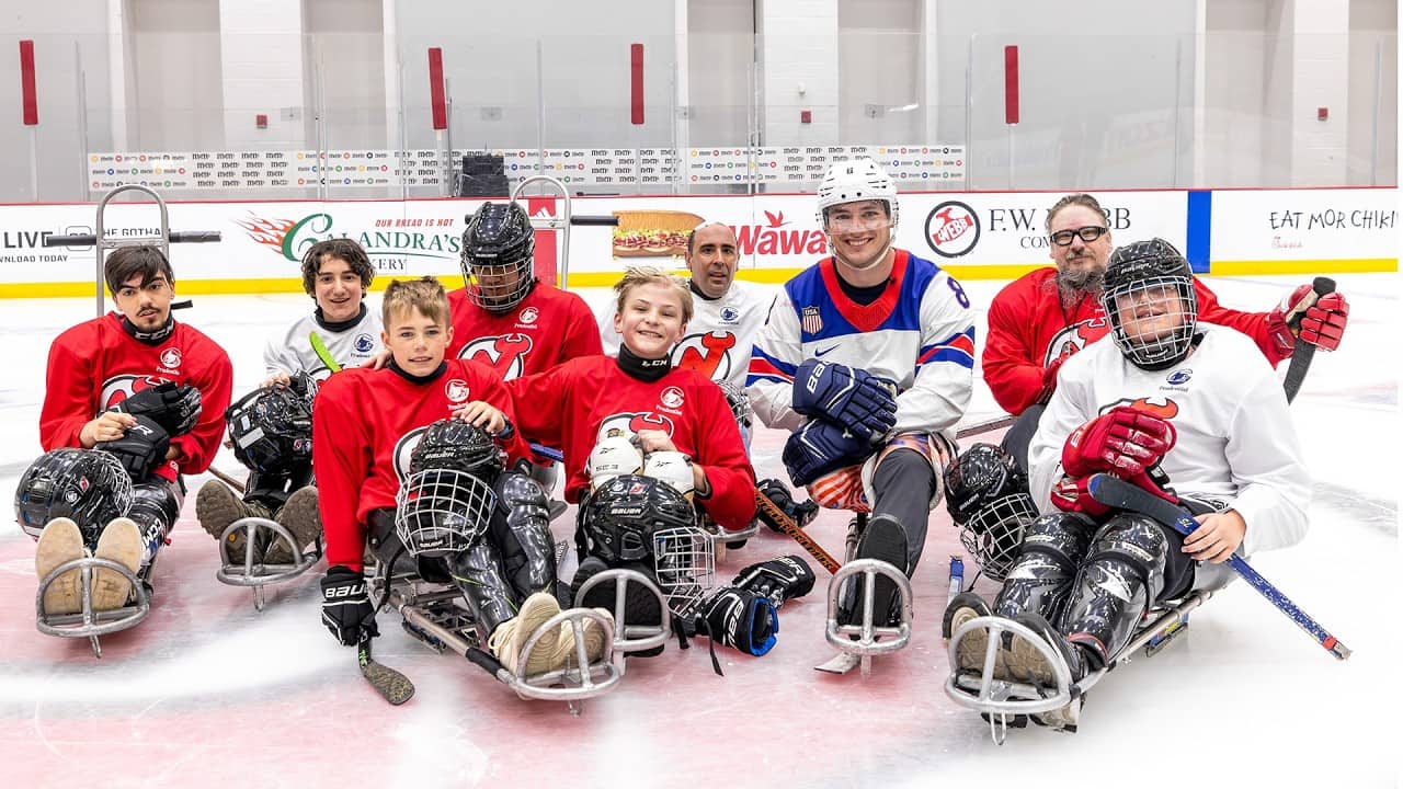 Jack Wallace, Devils and Prudential donate 100 new helmets and 10 new sleds