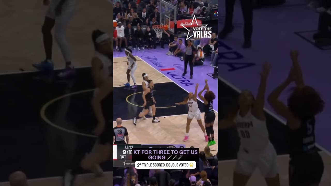 Kayla Thornton With The 3-Pointer 🎯🗡️ #wnba #goldenstatevalkyries #shorts #kaylathornton