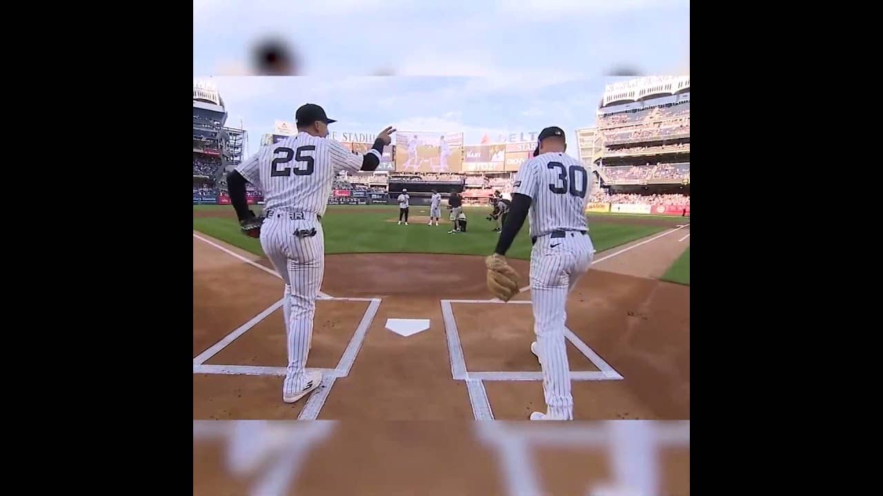 Bringing that championship energy to Yankee Stadium 🔥 (via @MLB/TT)