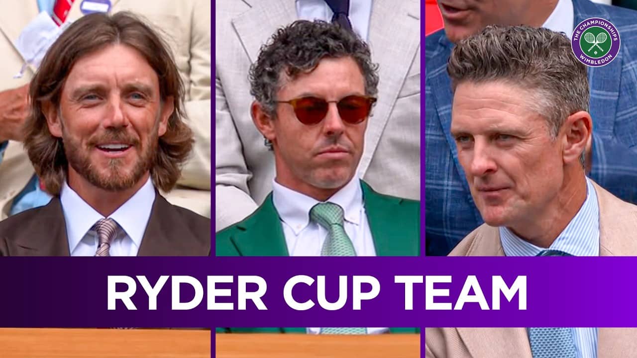 The European Ryder Cup team arrive in the Royal Box ⛳️ | Wimbledon 2026