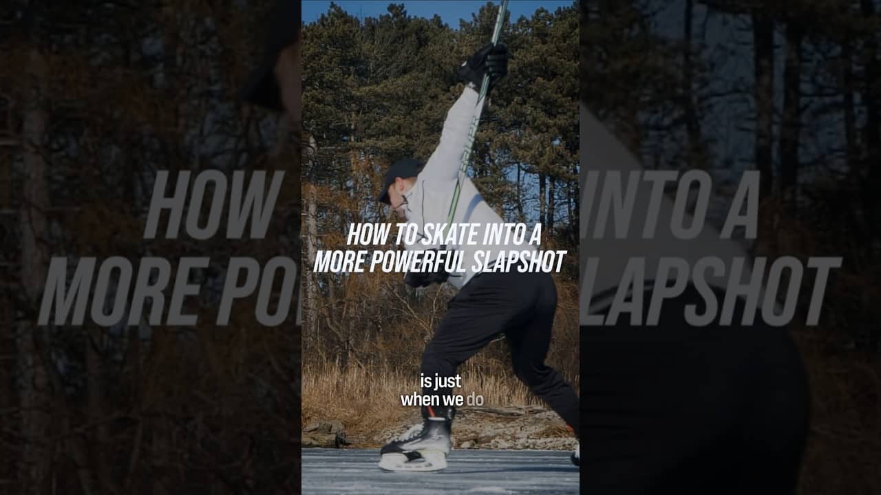 HOW TO SKATE INTO A MORE POWERFUL SLAPSHOT #hockeycoaching #hockeytraining