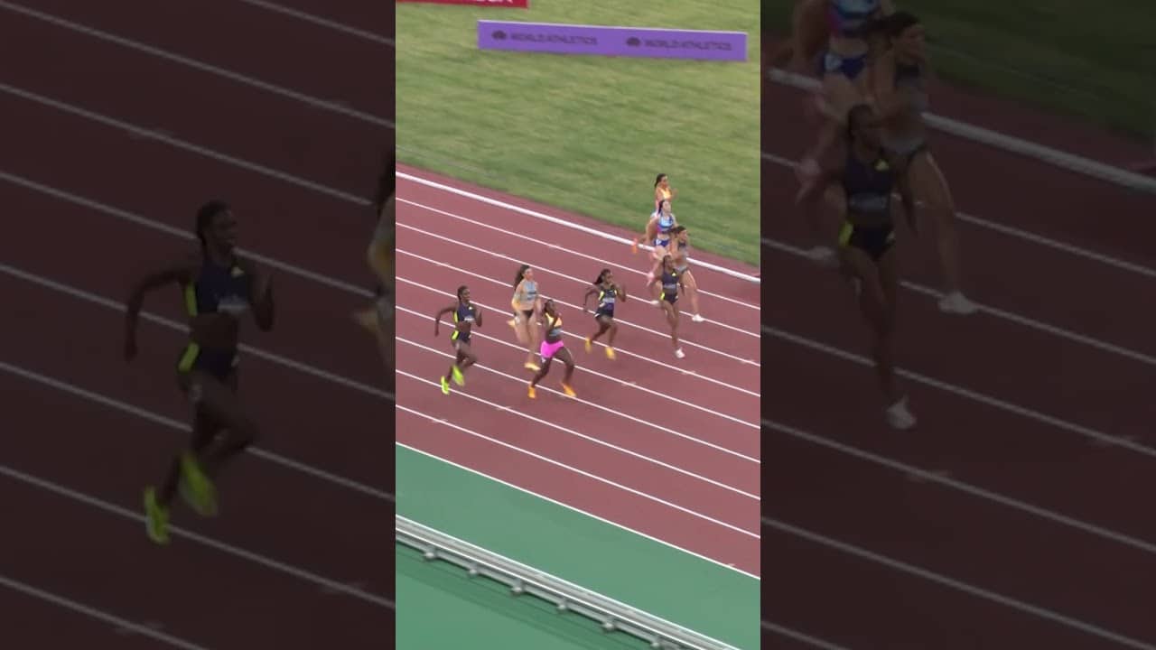 Shericka Jackson flies to 22.07 for 200m victory at the Keqiao #DiamondLeague 🔥
